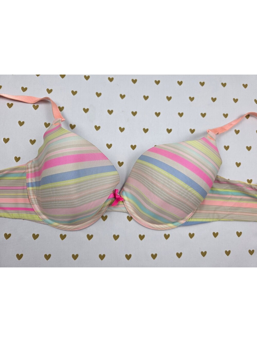 Victorias Secret striped 34D Demi Balconette Bra